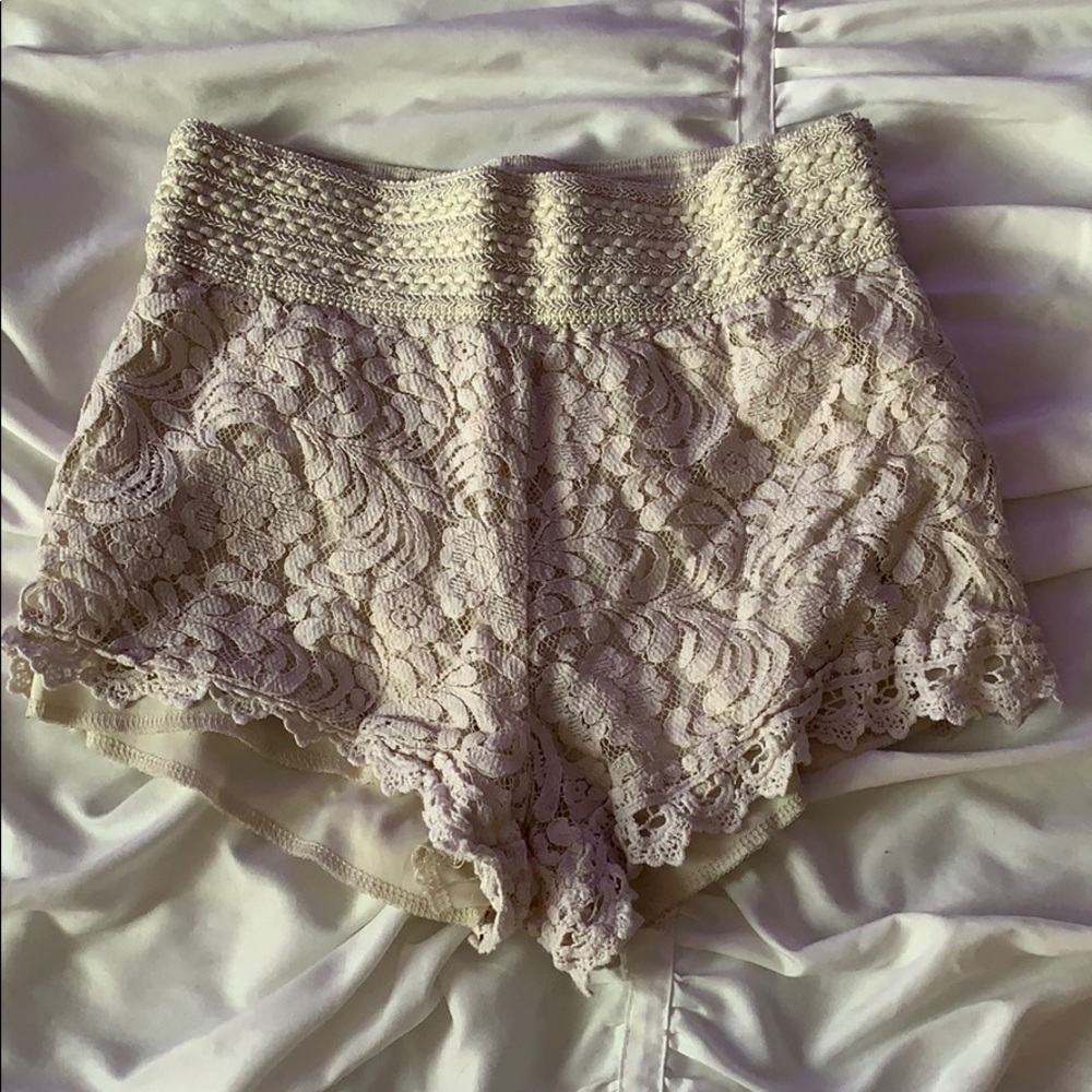 White (off white) Lace Shorts